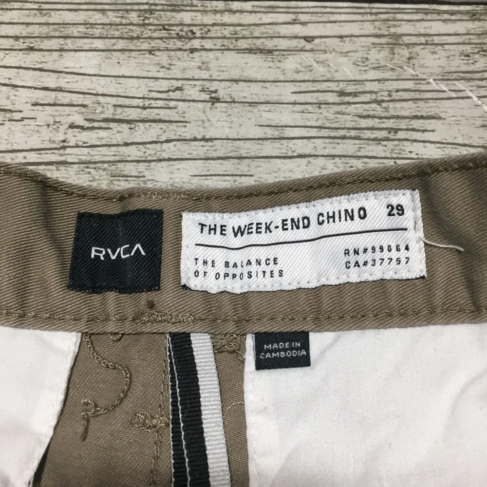 RVCA Weekend Chino Shorts Men’s 29 Brown Tan (Inseam 9) Canvas Casual
